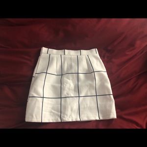 White grid skirt